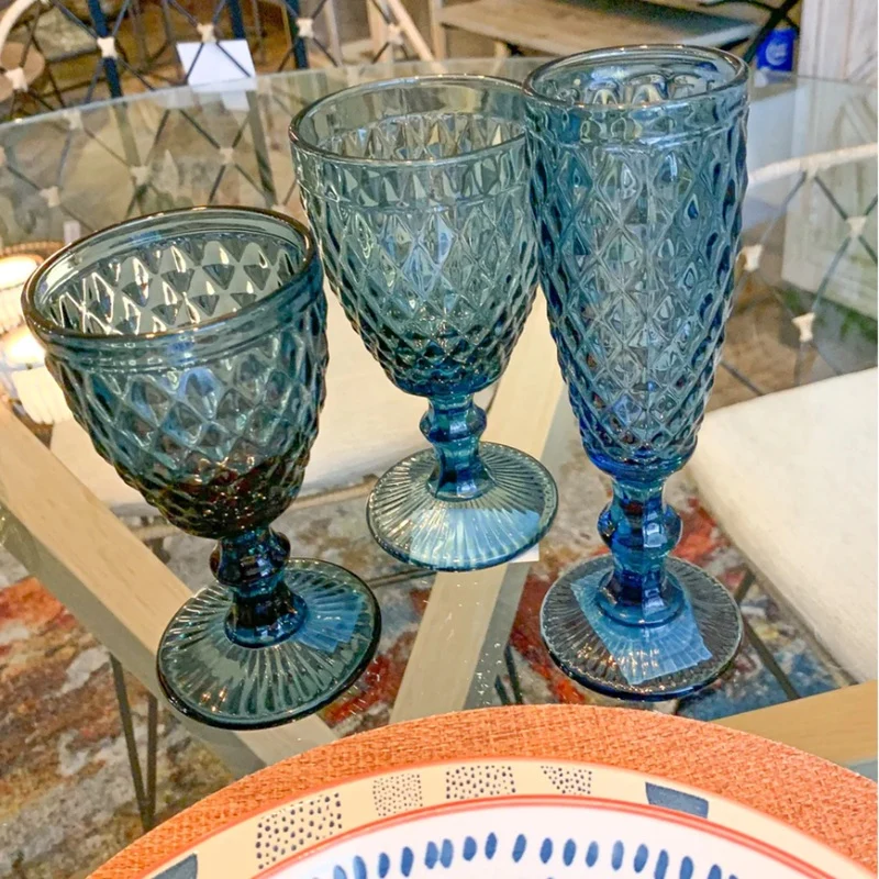 Set 6 Calici in Cristallo Blu Item International – Eleganti 325 ml