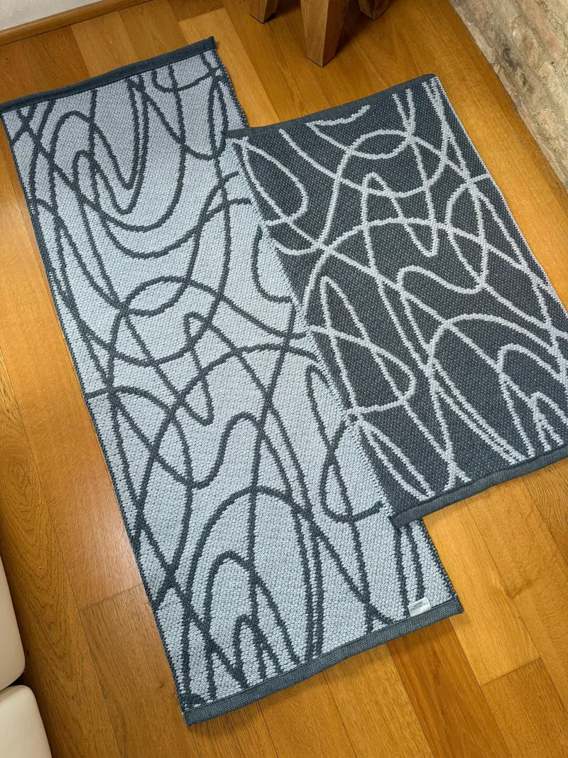 Tappeto Artigianale Lino/Cotone ABSTRACT - FINE SERIE