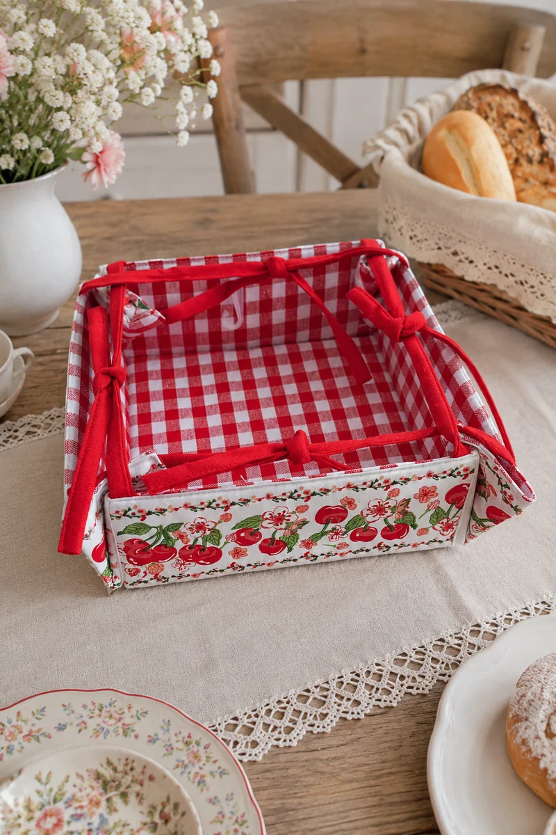 Cestino Portapane in Tessuto Cherry Sophie