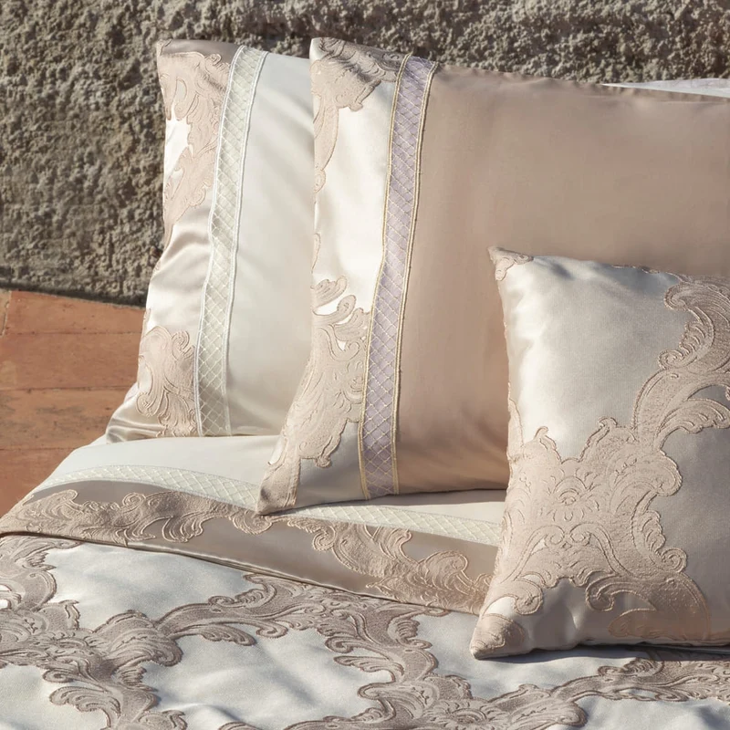 Completo Letto Matrimoniale Dea Battaglia Pervinca Puro Cotone