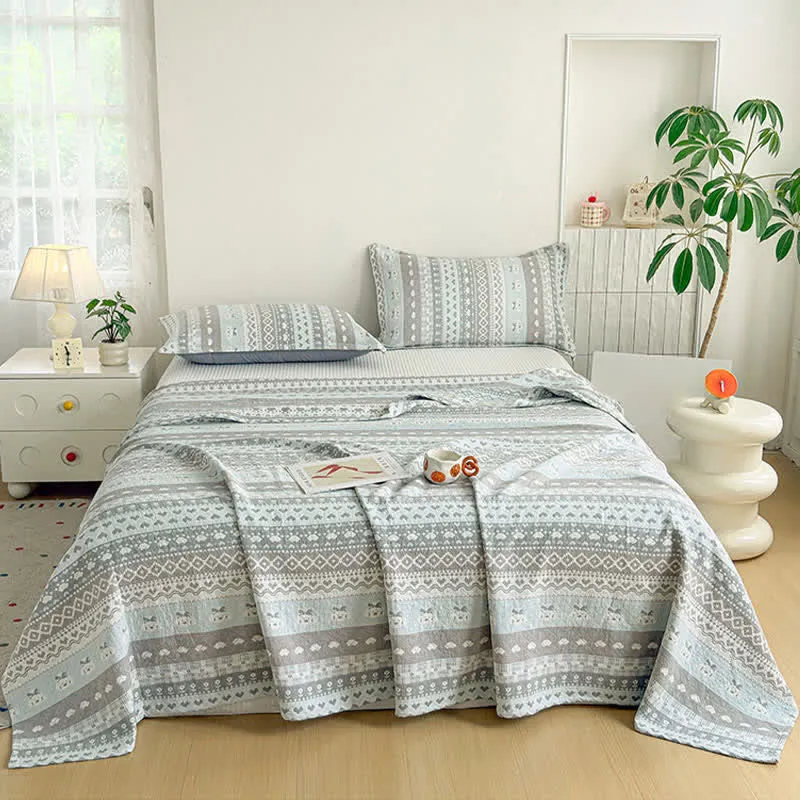 Trapunta in garza di cotone in stile Fair Isle