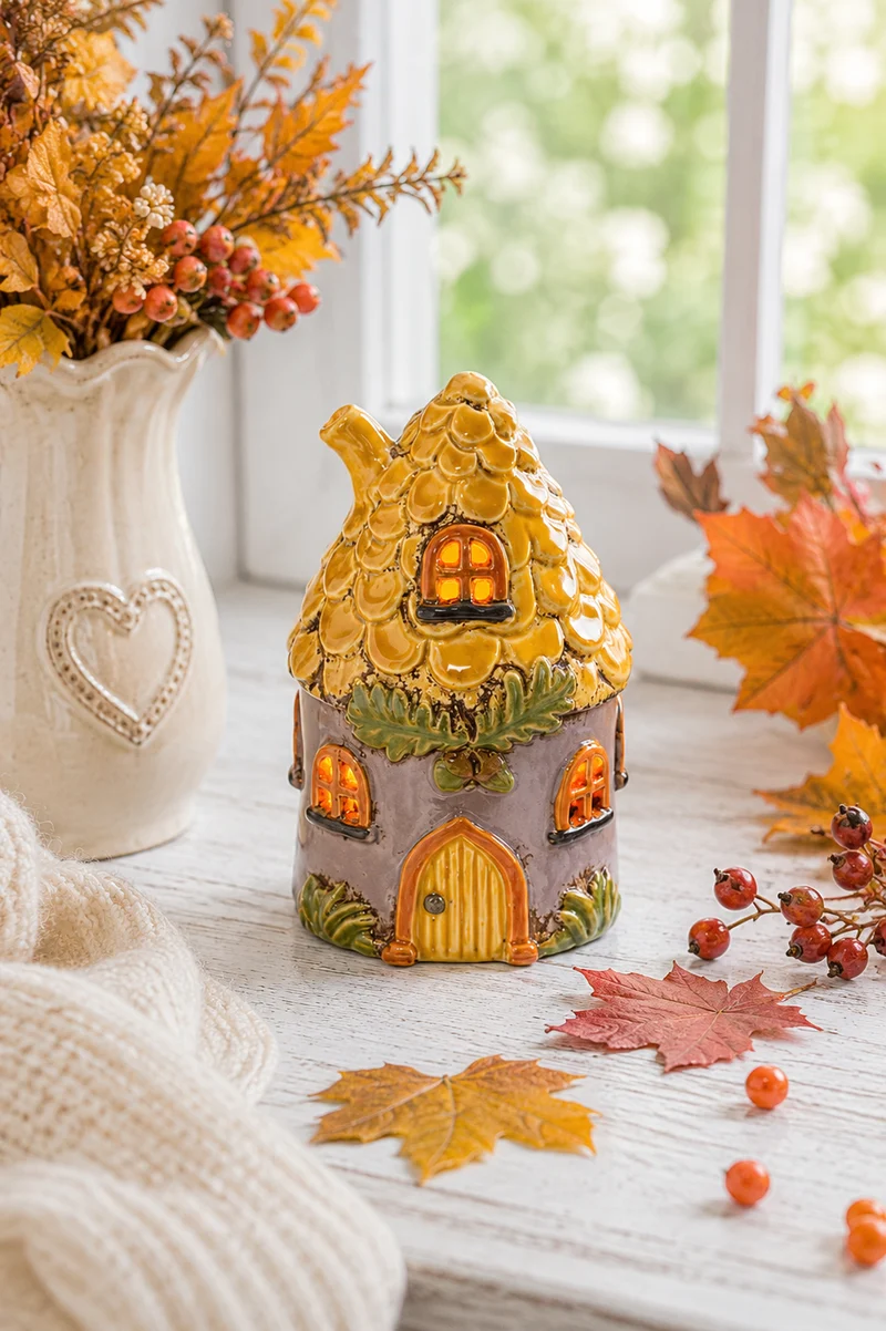 Casa Cottage Porta Tea Light in Ceramica