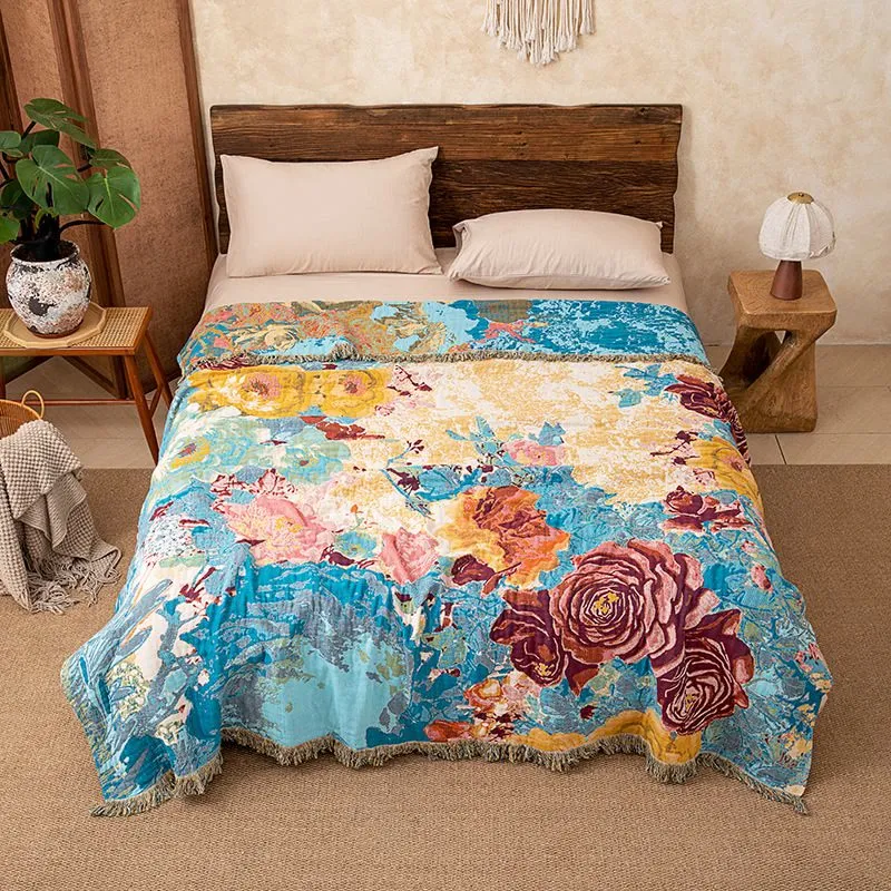 Trapunta con nappe in garza di cotone rosa