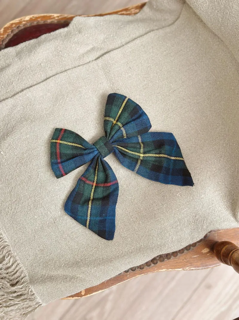 Fiocco tartan verde e blu