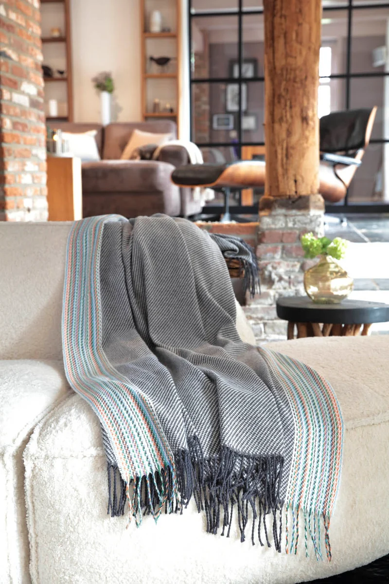 Plaid Sfrangiato Essence Grey Made in Italy