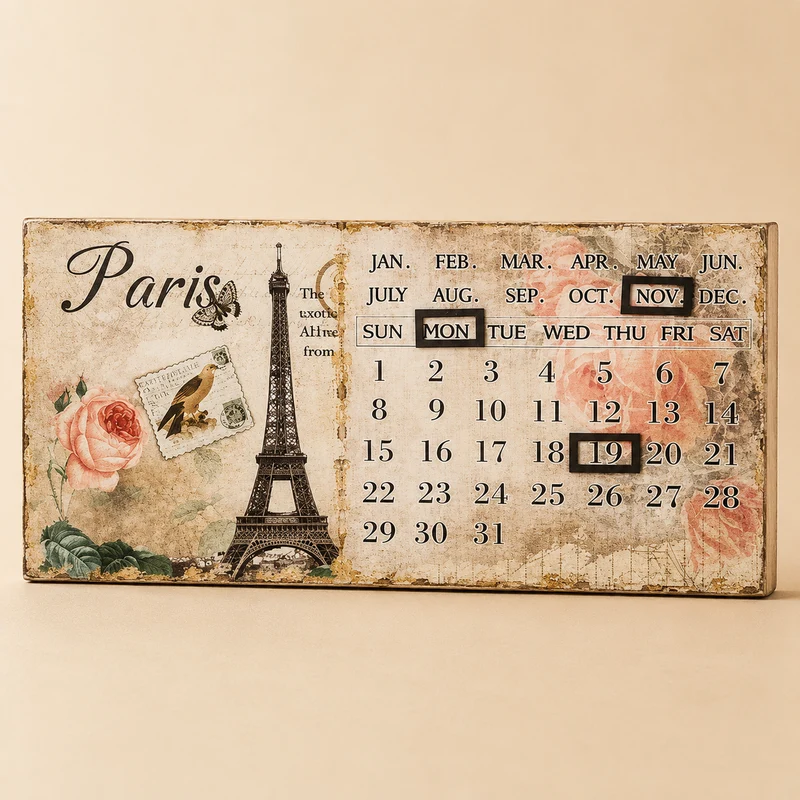 Calendario Perpetuo Shabby "Paris"