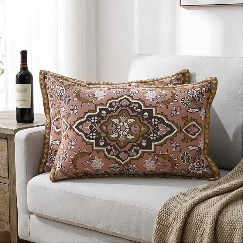 Federe in jacquard bohémien con bottoni (2 pezzi)