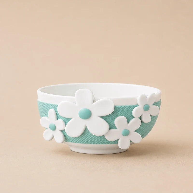 Ciotola Flower Glam Tiffany/bianco