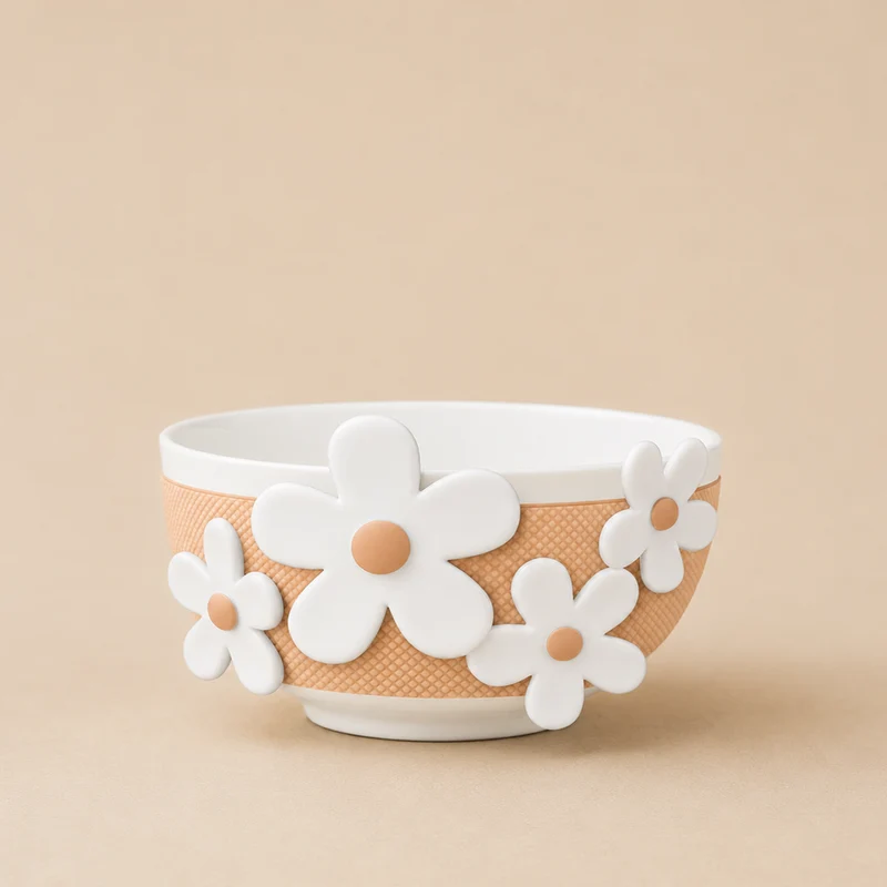 Ciotola Flower Glam cipria/bianco