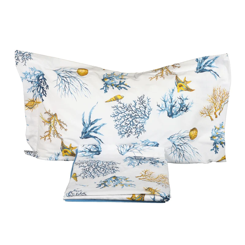 Completo Letto Matrimoniale Puro Cotone Botticelli Home Coralli Vari Colori