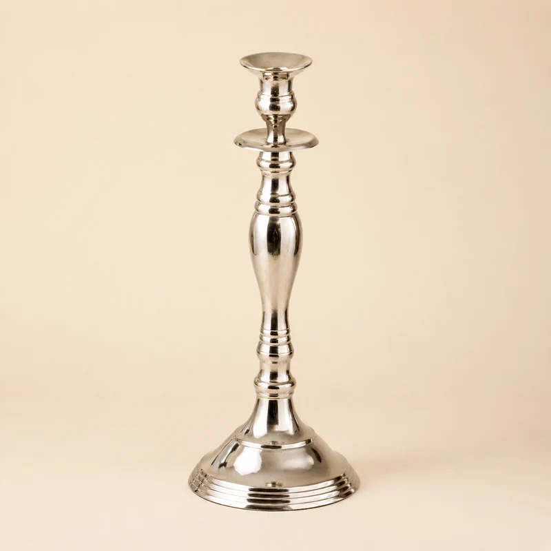 Candelabro Silver in Alluminio h.34cm