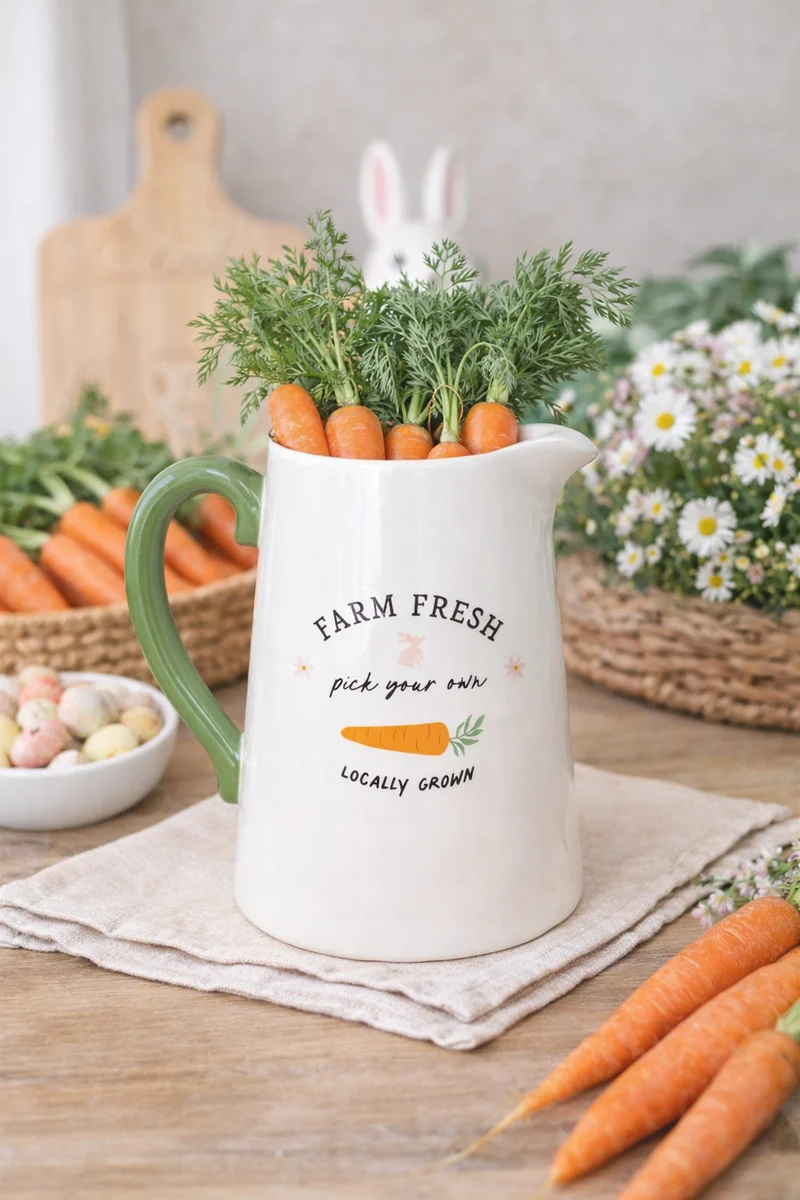 Brocca Decorativa “Farm Fresh” con Manico Verde