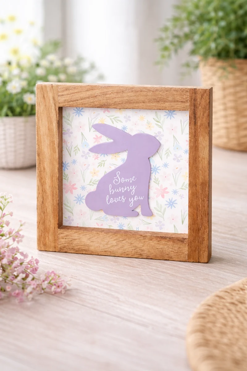 Cornice Pasquale con Coniglietto e Scritta “Some Bunny Loves You”