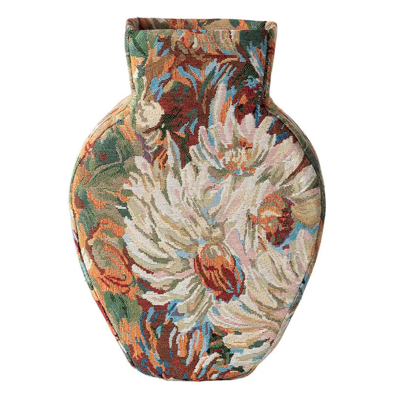Vaso decorativo floreale artigianale dalla texture morbida