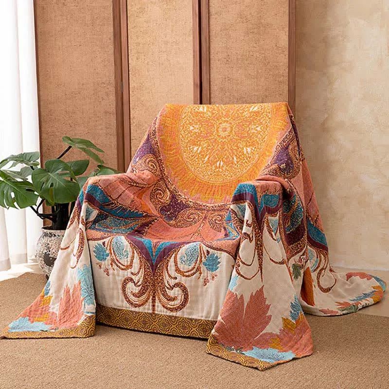 Coperta in cotone floreale in stile retrò