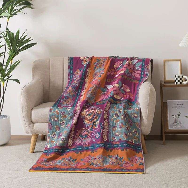 Asciugamano da bagno in cotone con motivo patchwork floreale retrò