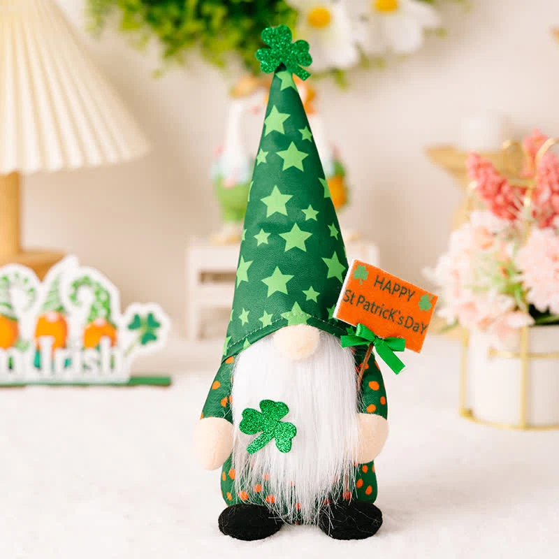 Decorazione di peluche a forma di gnomo per il giorno di San Patrizio