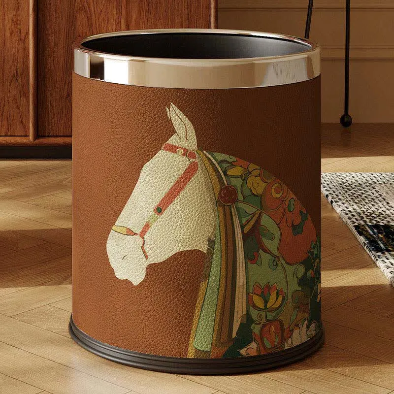 Cestino decorativo in pelle della serie Equestrian