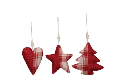 Set da 3 Decorazione d'appendere cuore stella e albero