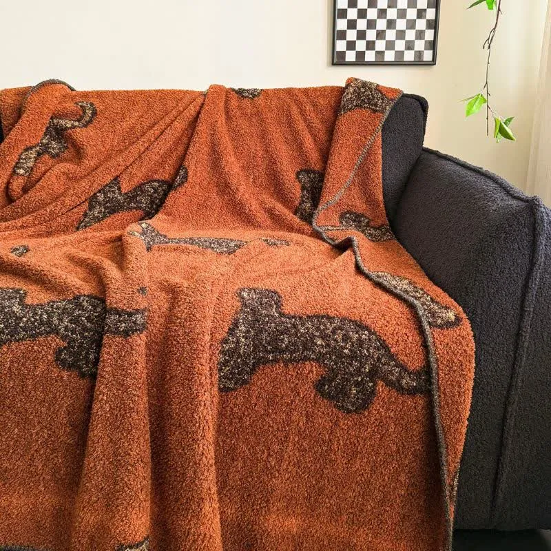 Coperta soffice con motivo leopardato vintage