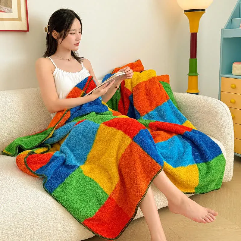 Coperta soffice e colorata a quadri