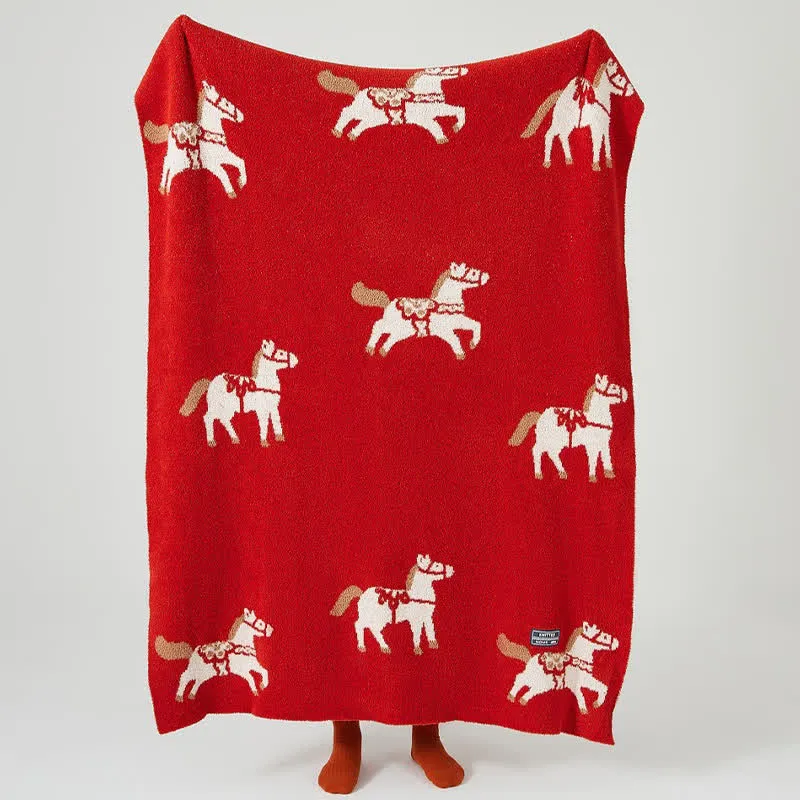 Coperta in pile "Anno del cavallo"