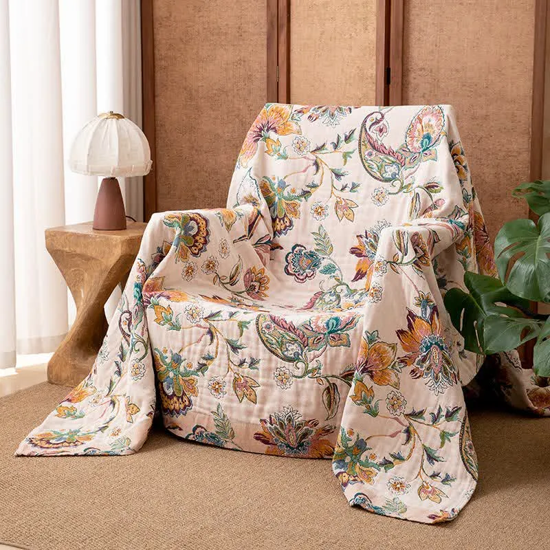 Coperta in garza di cotone in stile etnico vintage