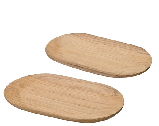 Set di 2 vassoi decorativi in legno