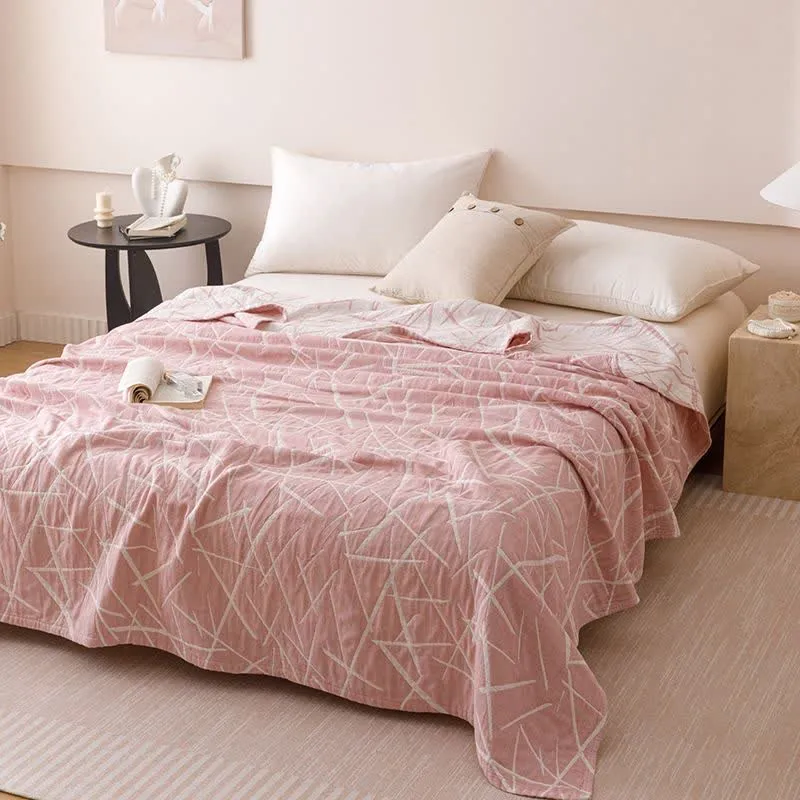 Trapunta moderna in garza di cotone jacquard geometrica