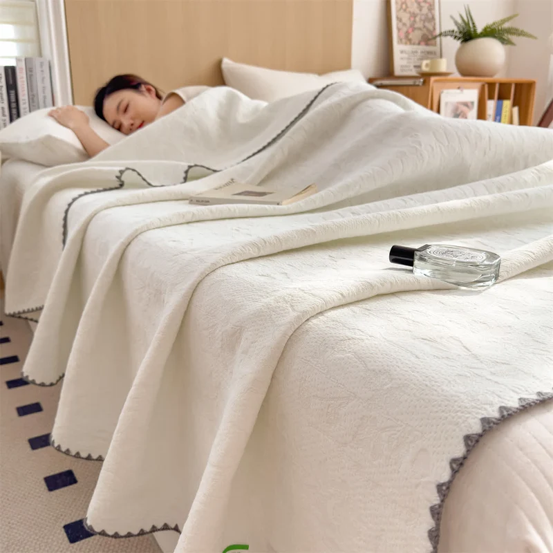 Trapunta reversibile semplice in garza di cotone a 3 strati