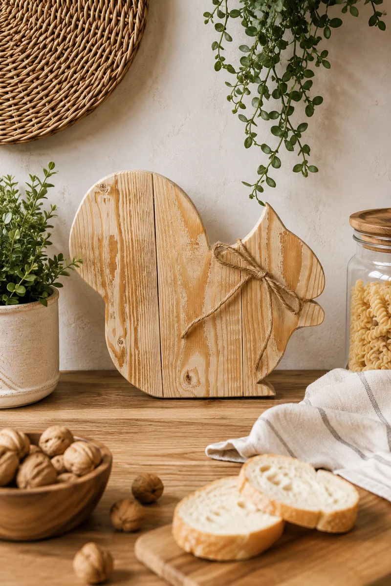Tagliere scoiattolo in legno Alvin