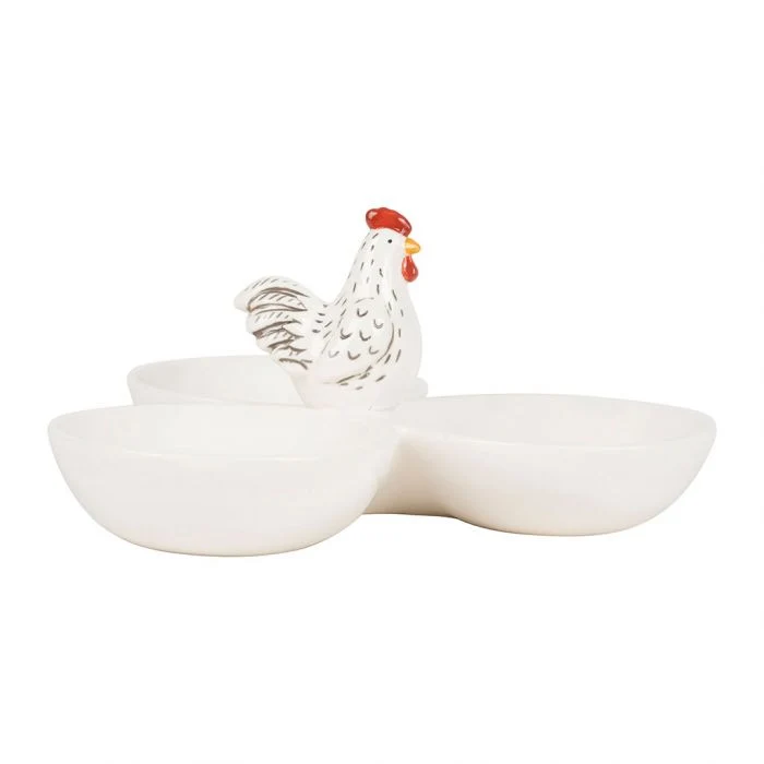Ciotola aperitivo in ceramica con gallina
