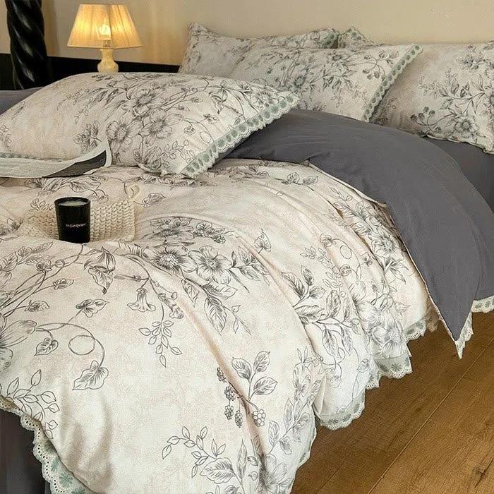 Biancheria da letto in puro cotone vintage botanico Ownkoti