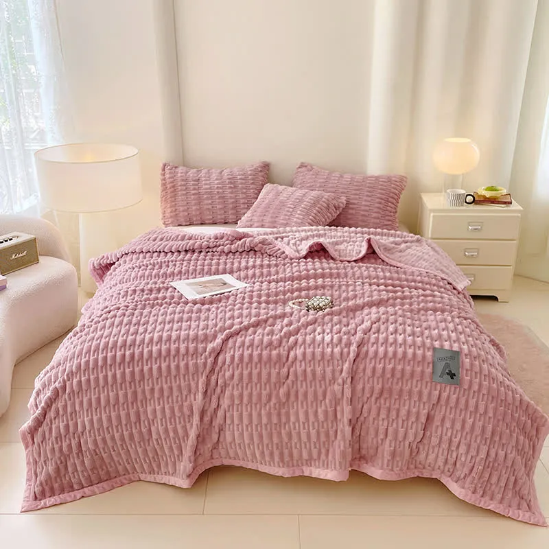 Coperta in pile testurizzato minimalista Ownkoti