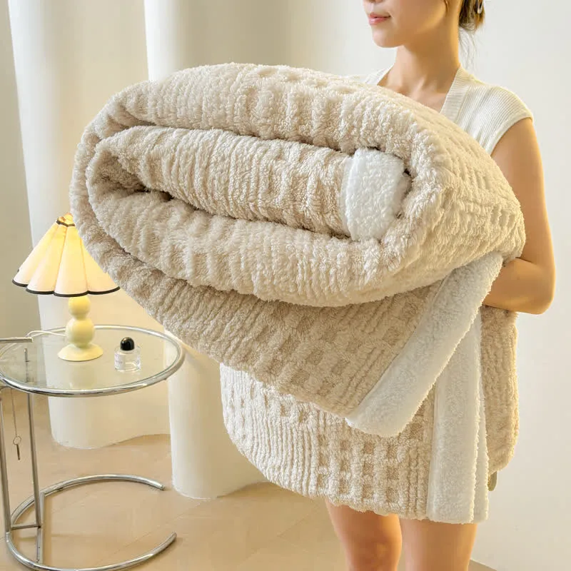 Coperta reversibile in sherpa scozzese Ownkoti