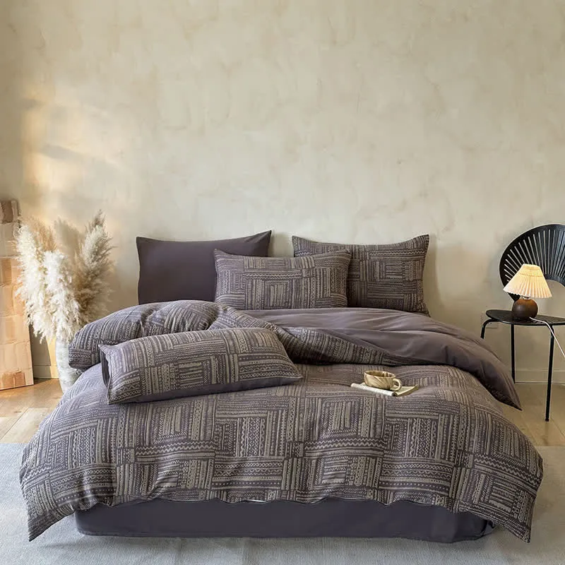 Set da 4 pezzi in cotone spazzolato tribale bohémien Ownkoti