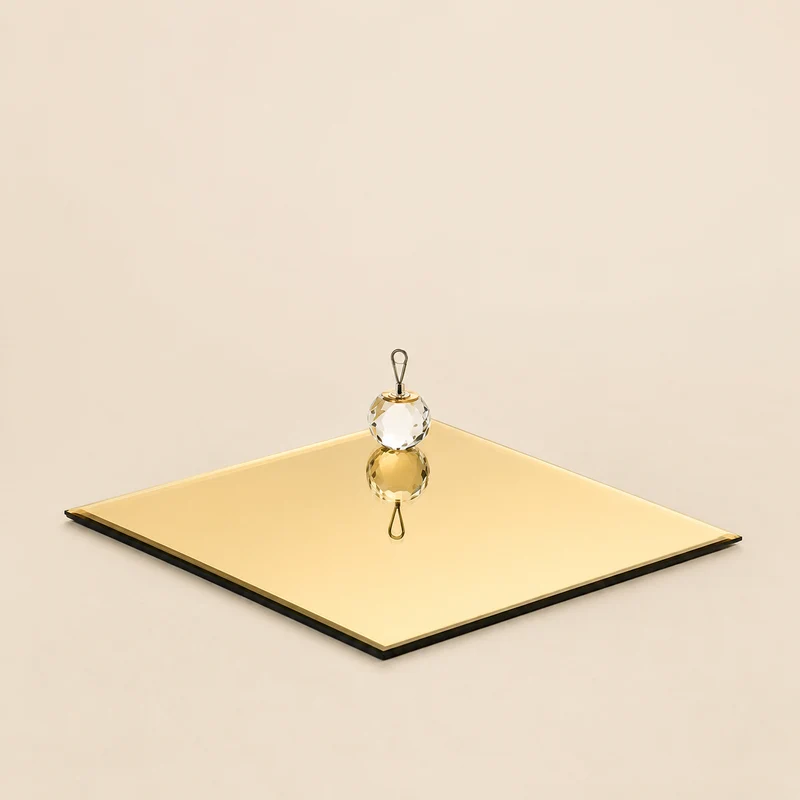 Base specchio quadrata oro