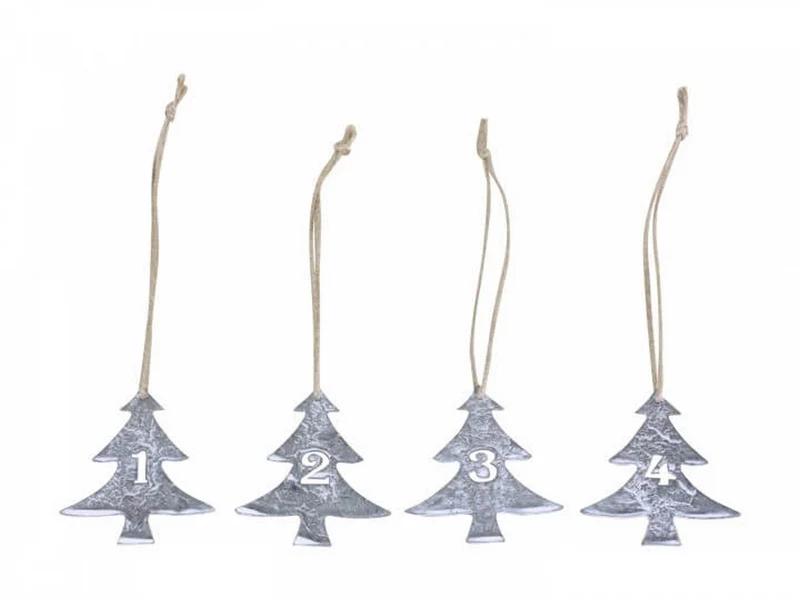 Targhetta albero di natale con numeri dell'avvento s/4-Chic Antique
