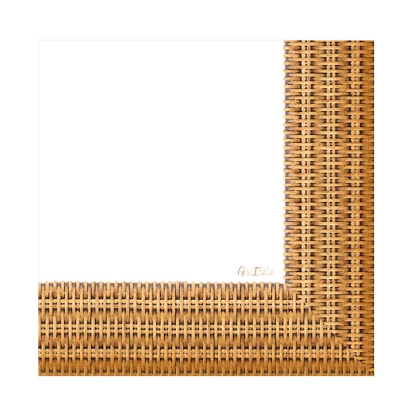 Confezione .16 tovaglioli decoro rattan 3 veli cm.33x33