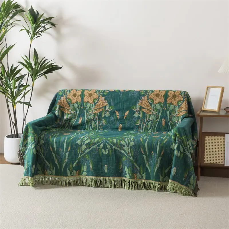 Coperta in garza di cotone con nappe Ownkoti Lily