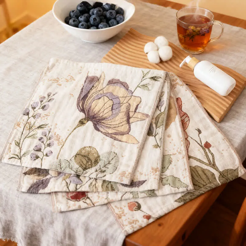 Asciugamano assorbente da cucina in cotone floreale elegante Ownkoti