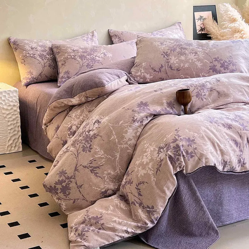 Set di biancheria da letto con stampa floreale vintage Ownkoti (4 pezzi)