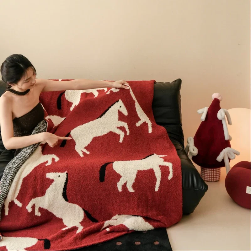 Coperta artistica con silhouette equestre