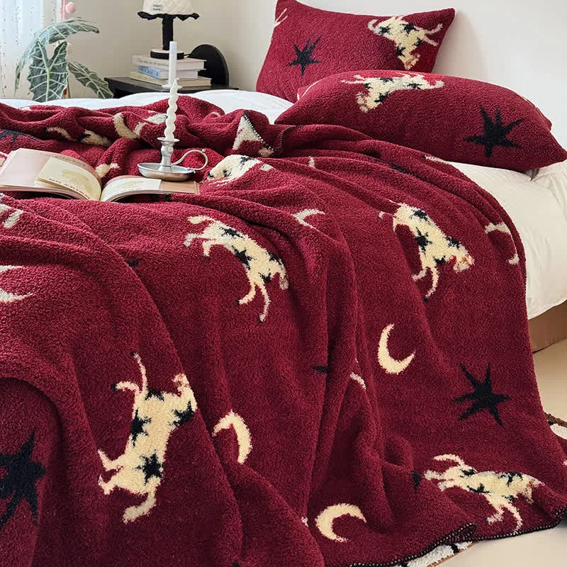 Coperta lavorata a maglia per le feste dell'anno del cavallo