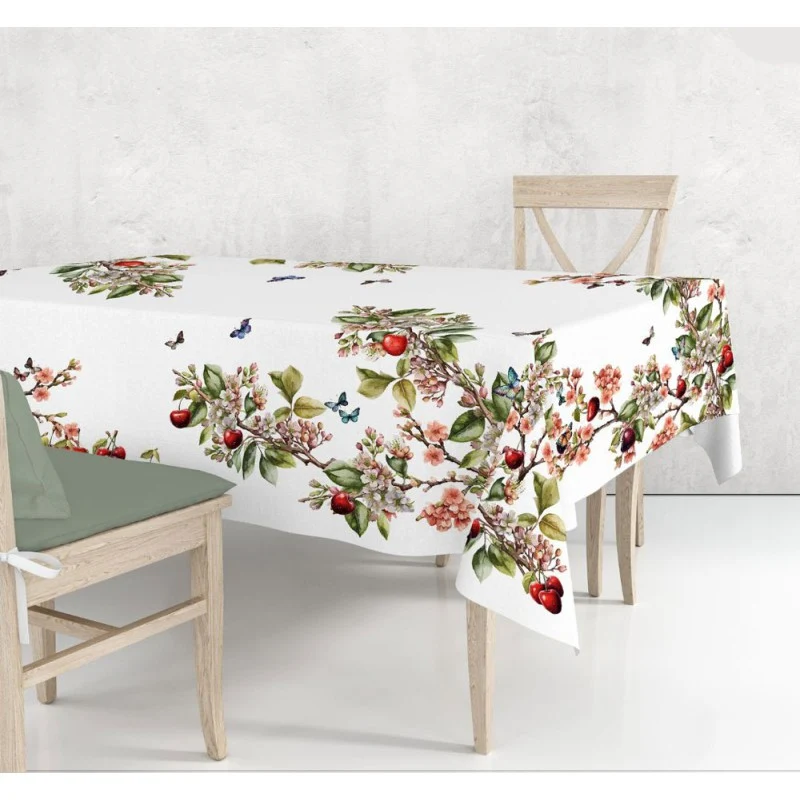 Tovaglia in cotone stampa digitale con motivo Ciliegia - Cherry