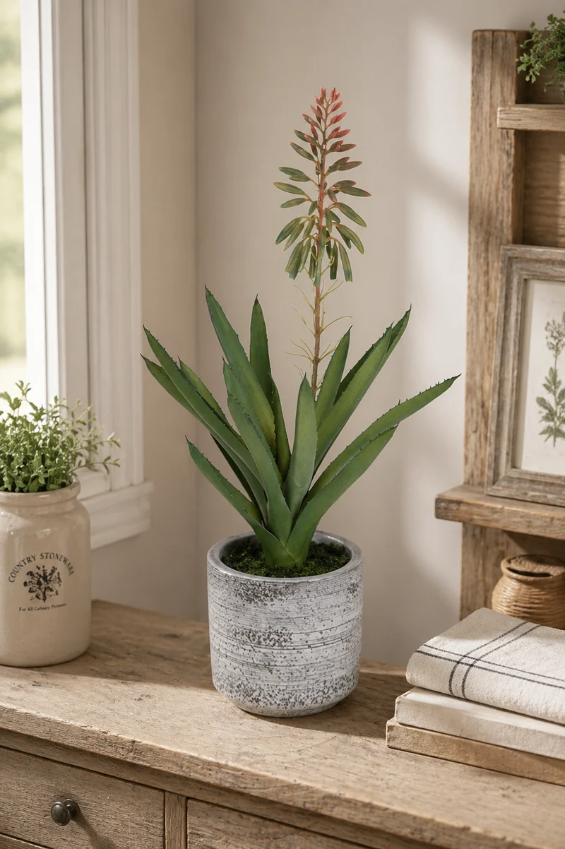Pianta artificiale aloe H 36 cm
