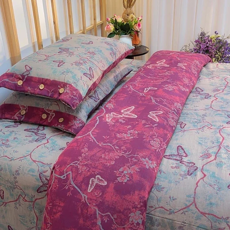 Set di biancheria da letto in garza di cotone Heritage Butterfly (4 pezzi)