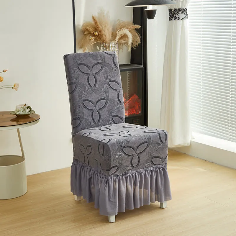 Coprisedia da pranzo in jacquard elasticizzato tinta unita
