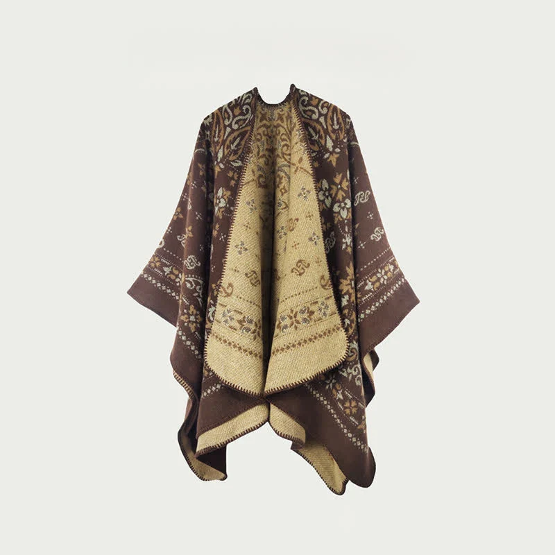 Mantella scialle reversibile con motivo vintage