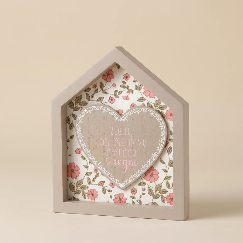 Targhetta Decorativa in Legno “Vieni con me dove nascono i sogni”